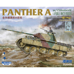 SUYATA NO003 Panther A Tank w/Zimmerit & Full Interior 1:48 Plastic Model Kit