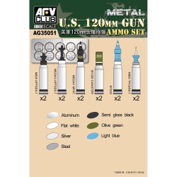 AFV Club AG35051 US 120mm Gun Ammo Set (aluminum) 1:35 Model Kit