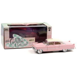 Greenlight 84098 1955 Cadillac Fleetwood Series 60 Pink With White Roof 1:24 Diecast Model