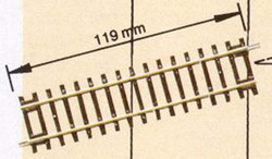 Rocoline (DG1) Diagonal Straight Track 119mm HO Gauge RC42411