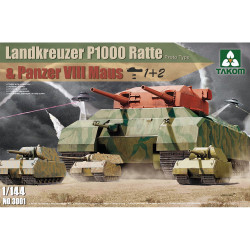 Takom 3001 WWII Landkreuzer P1000 Ratte & Pz VIII  Maus (1 + 2) 1:144 Model Kit