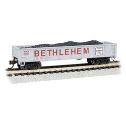 Bachmann USA 40' Gondola - Bethlehem Steel #46636 - Grey N Gauge 17256