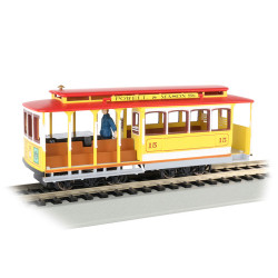 Bachmann USA Cable Car (with Grip Man) - Yellow & Red HO Gauge 60538