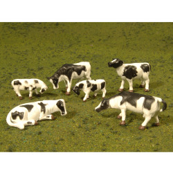 Bachmann USA Cows - Black & White (6/Pack) O Gauge 33153