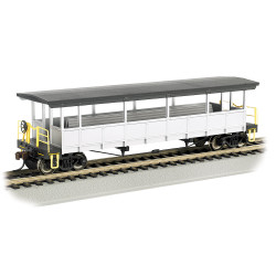Bachmann USA Open-Sided Excursion Car with Seats Unlettered Silver & Black HO 17447