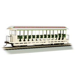 Bachmann USA Open-Sided Excursion Car Amusement Park Cream & Olive Green HO 19344