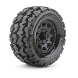 JetKo MT Tomahawk 2.8" EX Tyres (2) Black Wheel Traxxas Rustler/Hoss JK2801CBTRX