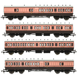 EFE Rail E86011 LSWR Cross Country 4-Coach Pack LSWR Salmon & Brown OO Gauge