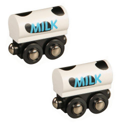 Milk Train Set of 2 for Wooden Railway Train Set 50481 - Brio Compatible