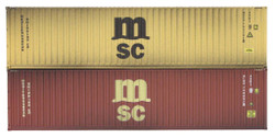 Dapol 40ft Hi Cube Container Set (2) MSC Weathered 4F-028-151 OO Gauge