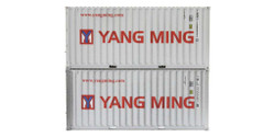 Dapol 20ft Container Set (2) Yang Ming Weathered 4F-028-060 OO Gauge