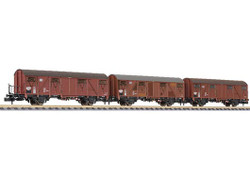 Liliput L260155 3-unit closed wagon Gbs 253 (2 without platform) Ep.IV N Gauge