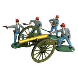 W Britain B52106 12 pound Napoleon Cannon with 4 Confederate Artillery Crew 1:30