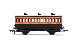 Hornby R40062 LSWR, 4 Wheel Coach, 3rd Class, 302 - Era 2 OO Gauge