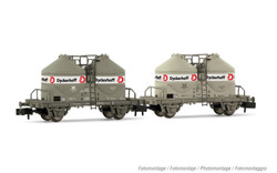 Arnold HN6639 DB, 2-unit pack of 2-axle silo wagon Ucs, grey livery "Dyckerhoff", ep. IV N Gauge