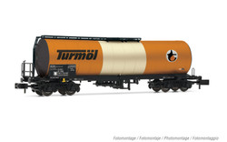 Arnold HN6632 OBB, 4-axle tank wagon(isolated), grey/orange/white-livery, "Turmol", ep. IV-V N Gauge