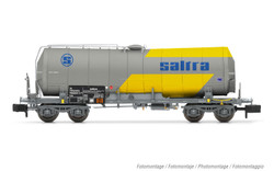 Arnold HN6628 RENFE, 4-axle isolated tank wagon SALTRA for the transport of cianhidric acid, yellow grey livery, ep. IV N Gauge