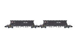 Arnold HN6615 SNCF, 2-unit pack 4-axle coal hopper wagons Faoos "S.G.W. / STEMI", ep. IV N Gauge