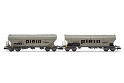 Arnold HN6511 SNCF, 2-unit pack "Pieto Lamballe", hopper wagons with rounded and flat lateral side walls N Gauge