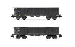 Arnold HN6535 SNCF, 2-unit set 4-axle open wagons Eaos, grey livery, loaded with scrap, period IV N Gauge