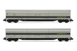 Arnold HN6601 RailAdventure, 2-unit pack 4-axle sliding wall wagons, grey livery, ep. VI N Gauge
