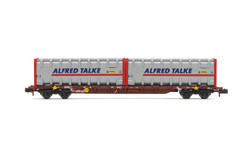 Arnold HN6590 4-axle containerwagon Sgnss, brown, with 2 x 30' bulk container "ALFRED TALKE", period VI N Gauge