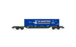 Arnold HN6585 FS CEMAT, Sgnss container transporter wagon, green livery, loaded with 45' container DI MARTINO, ep. VI N Gauge