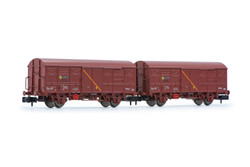 Arnold HN6518 RENFE, 2-unit pack 2-axle closed wagon J2 "vagones aislantes" period IV-V N Gauge