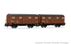 Arnold HN6568 DB, 2-unit pack 2-axle covered wagons Gmhs 55, brown livery "Düngemittel", ep. III N Gauge