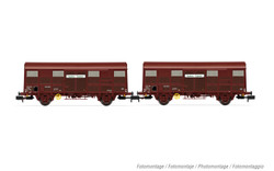 Arnold HN6572 SNCF "Aquitaine Express", 2-unit pack covered 2-axle wagons type G4 (Permaplex walls), ep. IV N Gauge