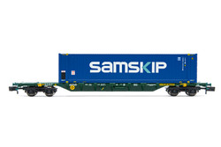 Arnold HN6457 CEMAT, 4-axle container wagon Sgnns, loaded with 45’ container “Samskip”, period V-VI N Gauge