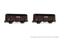 Arnold HN6571 SNCF "Provence Express", 2-unit pack covered 2-axle wagons type Kv (wooden walls), ep. III N Gauge