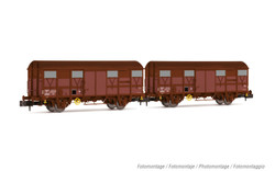 Arnold HN6570 SNCF, 2-unit pack 2-axle covered wagons type Kv (Permaplex walls), ep. III N Gauge