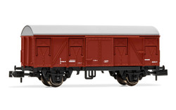 Arnold HN6425 RENFE, 2-axle closed wagon ORE in brown/black livery "Ejercito de Tierra", ep. V N Gauge