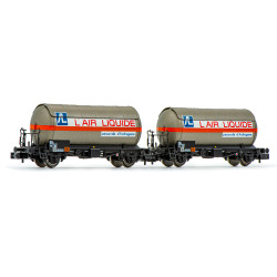 Arnold HN6526 SNCF, 2-unit pack 2-axle gas tank wagons "AIR LIQUIDE", period IV-V N Gauge