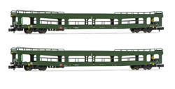 Arnold HN4352 DB AG, 2-unit pack, DDm car transporter, green livery, period V N Gauge