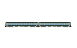 Arnold HN4449 SNCF, 2-unit pack DEV AO coaches (2 x B10), green/grey with logo nuille, ep. IV N Gauge