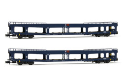 Arnold HN4349 SNCB, 2-unit set DD DEV 66 autotransporter, blue livery N Gauge