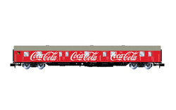 Arnold HN4428 Coca-Cola, 4-axle postal van ex Post-mr-a, red livery with black chassis, period V N Gauge