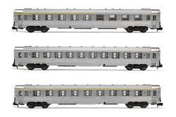 Arnold HN4336 SNCF, 3-unit pack DEV Inox coaches, A9, A5 bar coach + B10, period III N Gauge