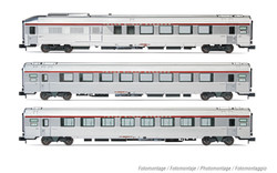 Arnold HN4441 SNCF, 3-unit pack TEE "Cisalpin" (Milan – Paris), pack 2/2, A4Dtux + A8u + A8tu, silver livery, ep. IV N Gauge