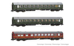 Arnold HN4422 DR, 3-unit pack OSShD type B coaches, green livery, ep. III, 1 x WR + 2 x B N Gauge