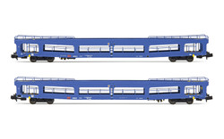 Arnold HN4410 DB AG, 2-unit pack DDm 916 car transporter coaches, blue livery, period VI N Gauge
