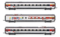 Arnold HN3510 SBB, “Astoro” RABe 503 018, 3-unit pack intermediate coaches “ECE 190 München – Zürich”, period VI N Gauge