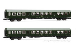 Arnold HN4369 DR, 2-unit pack regional coaches "lange Halberstadter", dark green/grey livery, period IV N Gauge