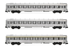Arnold HN4335 SNCF, 3-unit pack DEV Inox coaches, A9 + 2 x B10 coaches, period III N Gauge