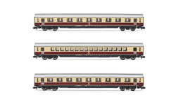 Arnold HN4364 DB, 3-unit pack coaches "TEE Bavaria" (Apm121, Avm111 & ARDm106), red/beige livery, period IV (70's) N Gauge