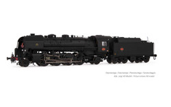 Arnold HN2481S SNCF, 141R 1173 steam locomotive, "Mistral", boxpok wheels, black, big fuel tender, with DCC sound decoder N Gauge