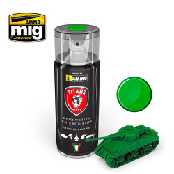 Ammo by Mig Titans Hobby 106 Emerald Green Matt Primer 400ml Model Spray Paint TTH106