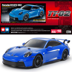 Tamiya RC 47496 Porsche 911 GT3 (992) Blue Painted Body TT-02 1:10 Assembly Kit